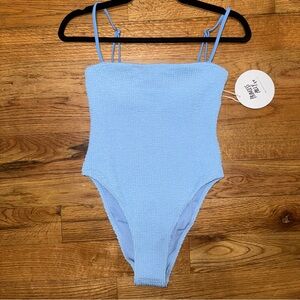 NWT Princess Polly Sky Blue Textured swimsuit